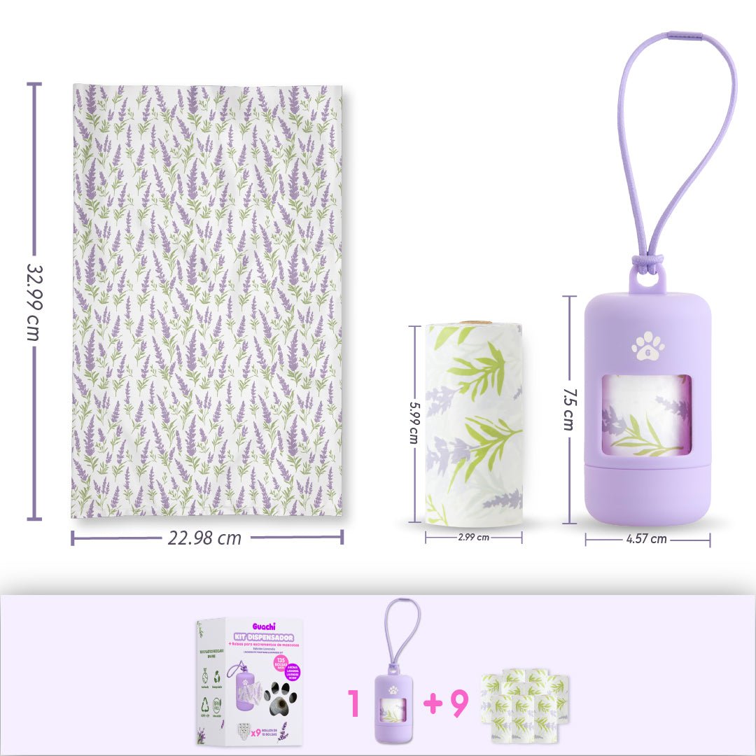 Kit Dispensador de Bolsas para Caca de Perros - Guachi