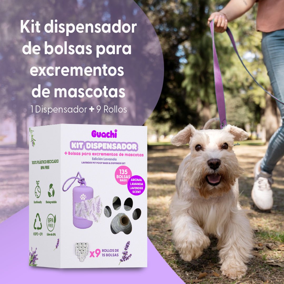 Kit Dispensador de Bolsas para Caca de Perros - Guachi