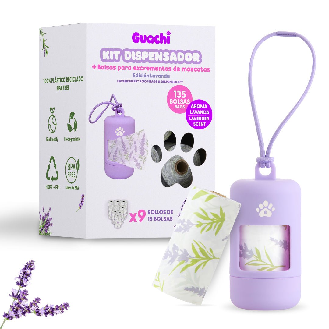 Kit Dispensador de Bolsas para Caca de Perros - Guachi