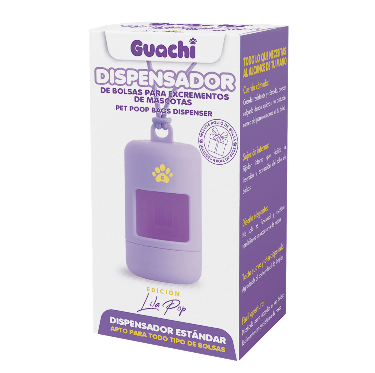 Porta bolsas caca perro | Edición Lila Pop - Guachi