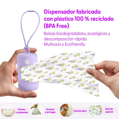 Kit Dispensador de Bolsas para Caca de Perros - Guachi
