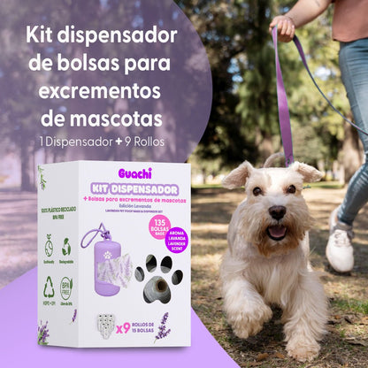 Kit Dispensador de Bolsas para Caca de Perros - Guachi
