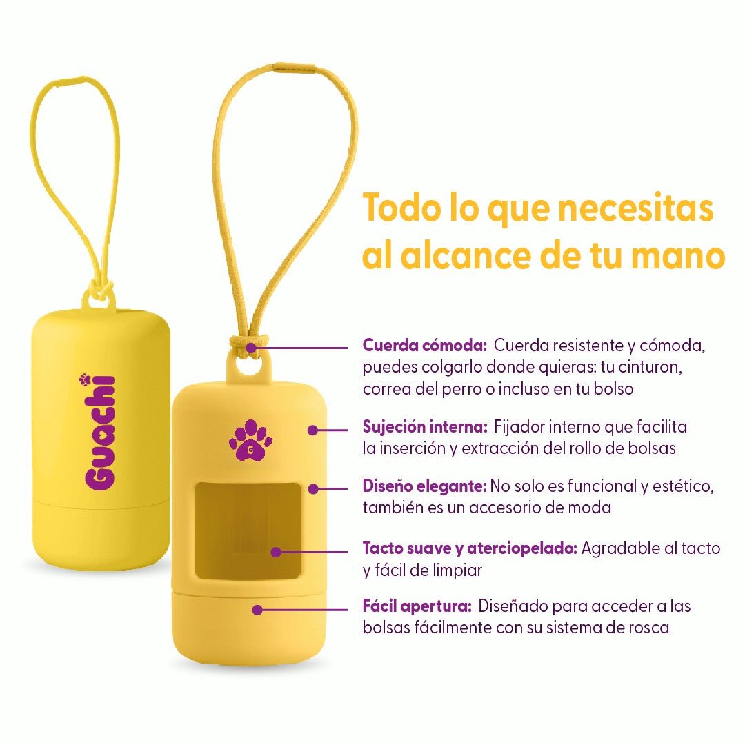 Porta bolsas caca perro | Edición Amarillo Chic - Guachi