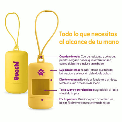 Porta bolsas caca perro | Edición Amarillo Chic - Guachi