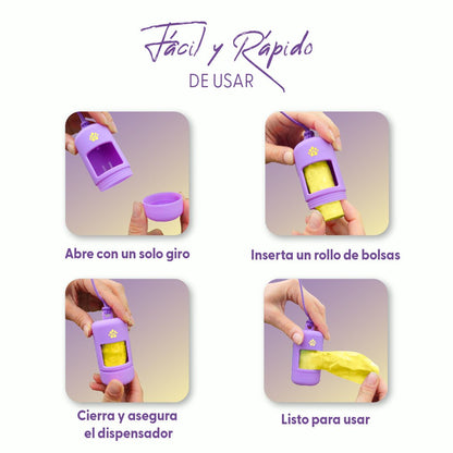 Porta bolsas caca perro | Edición Lila Pop - Guachi