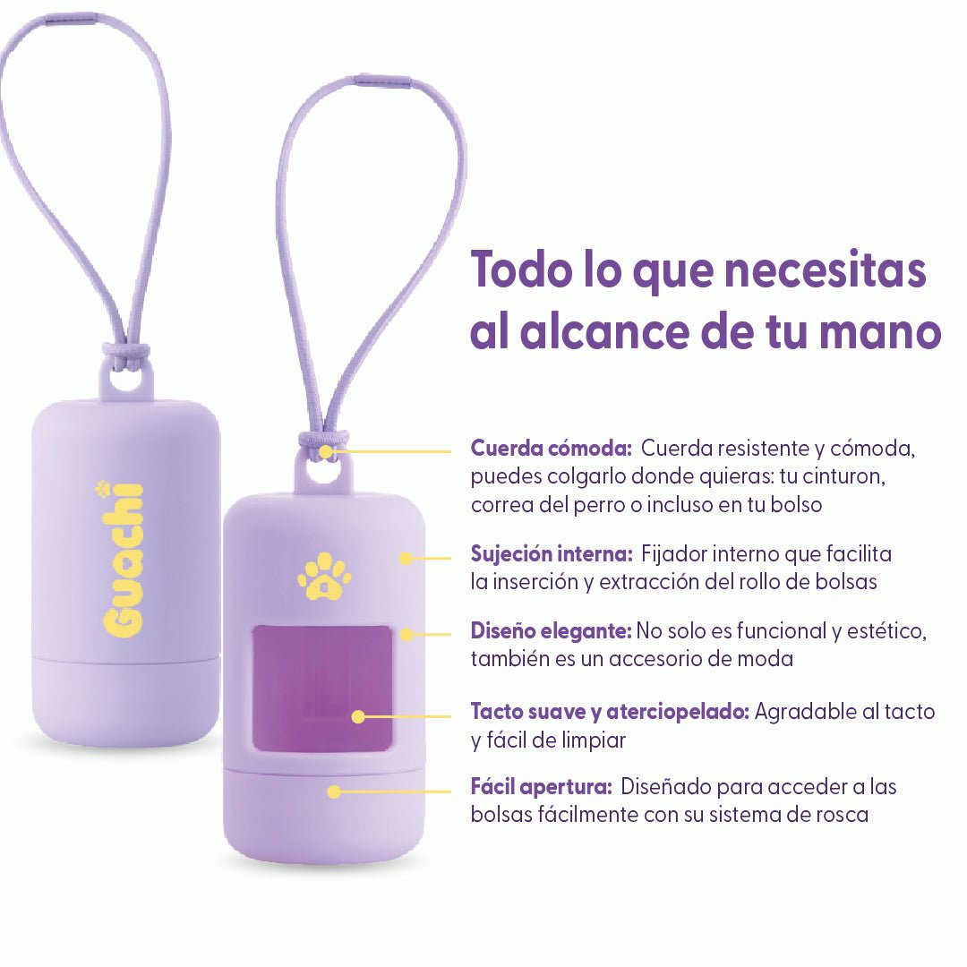 Porta bolsas caca perro | Edición Lila Pop - Guachi