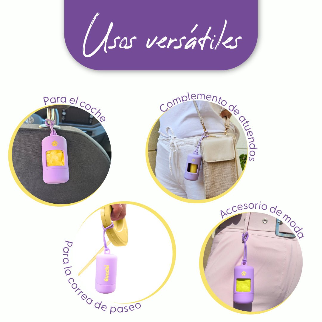 Porta bolsas caca perro | Edición Lila Pop - Guachi