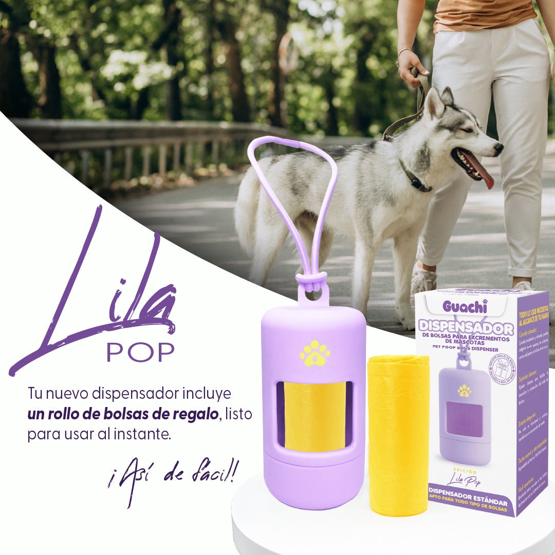 Porta bolsas caca perro | Edición Lila Pop - Guachi