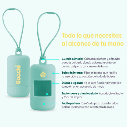 Porta bolsas caca perro | Edición Turquesa Shine - Guachi