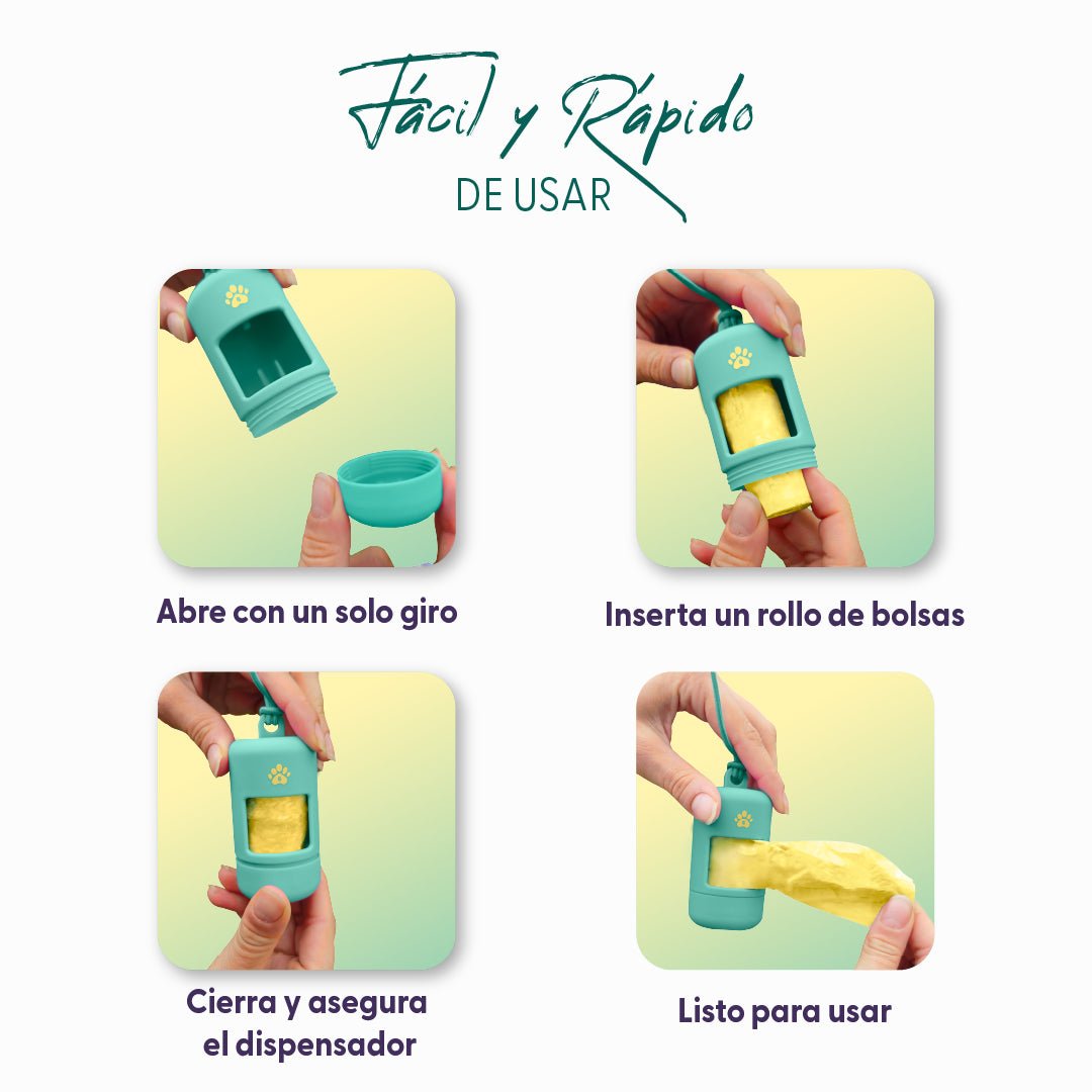 Porta bolsas caca perro | Edición Turquesa Shine - Guachi