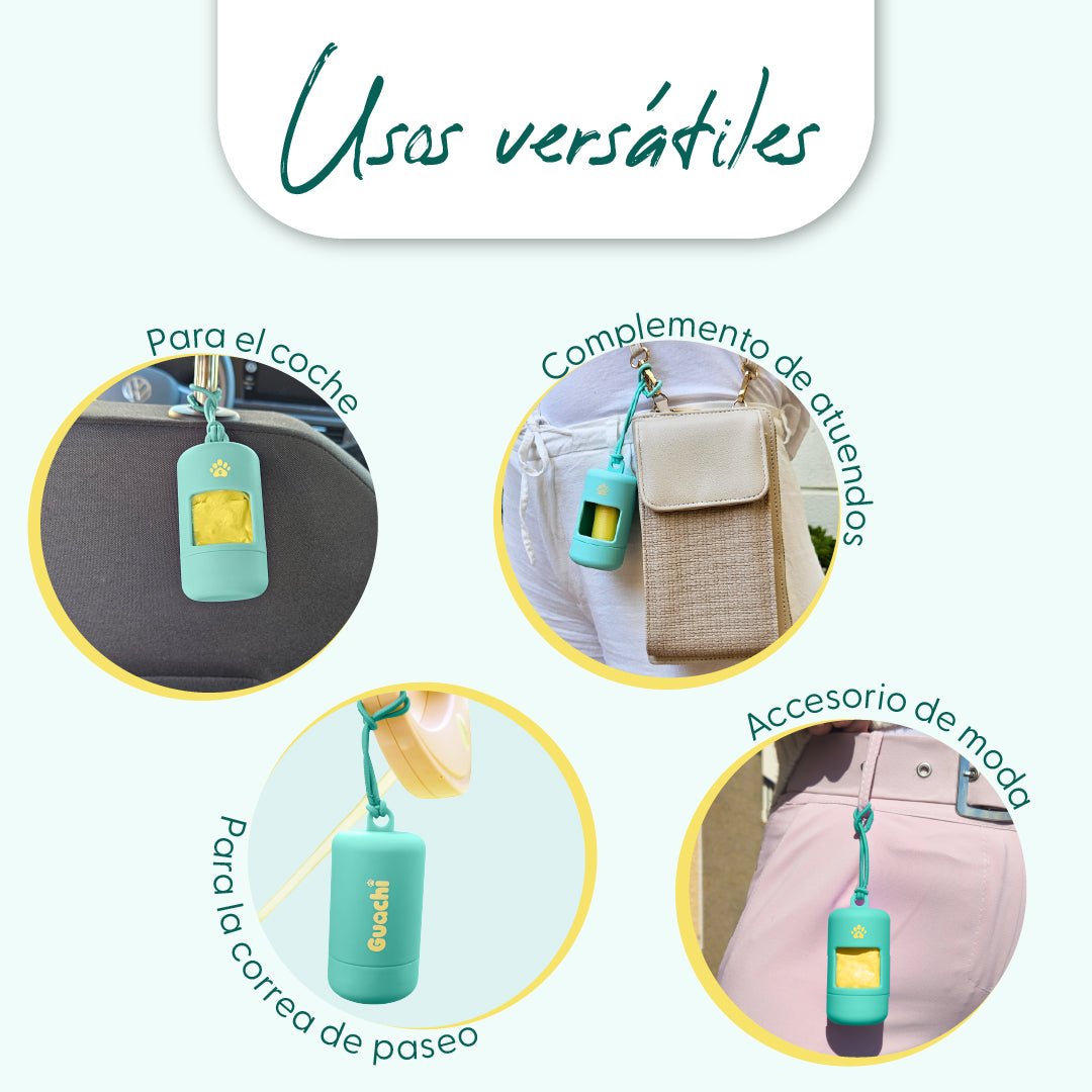 Porta bolsas caca perro | Edición Turquesa Shine - Guachi